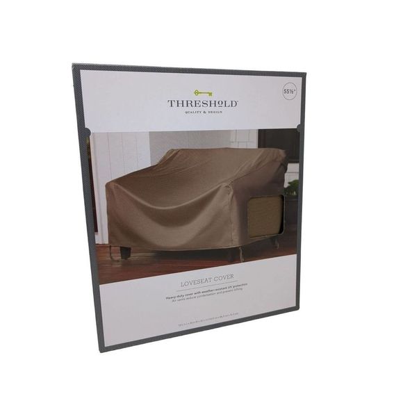 Threshold Heavy-Duty UV Protection Loveseat Cover with Air Vents Weather Resist - Picture 1 of 4